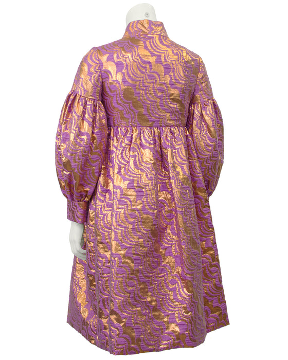 Bronze and Lavender Baby Doll Cocktail Dress