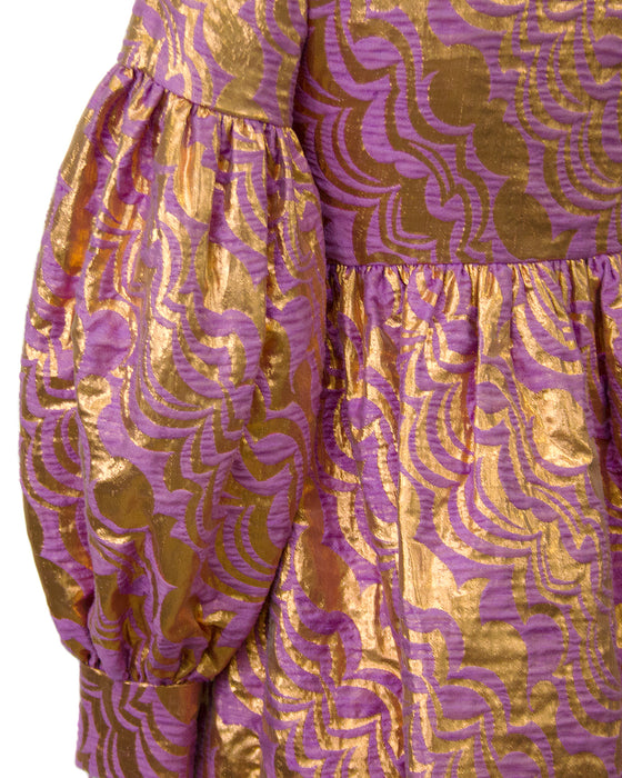 Bronze and Lavender Baby Doll Cocktail Dress