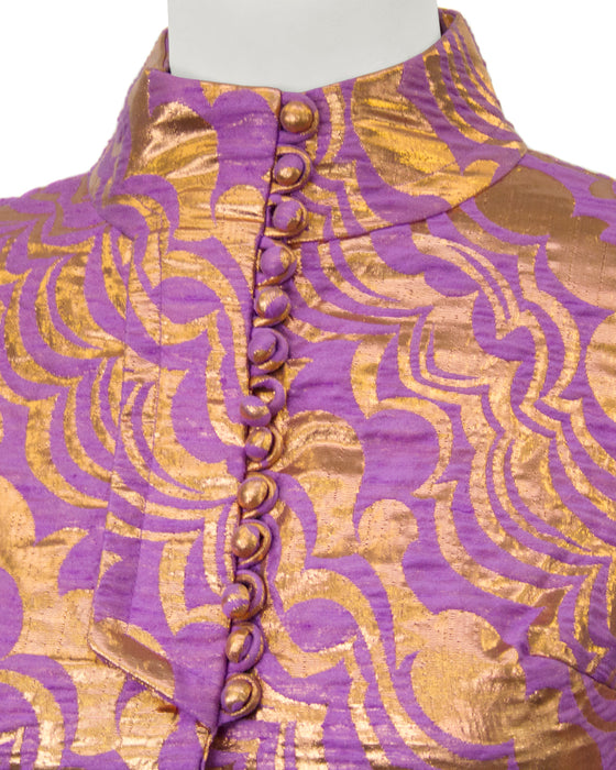 Bronze and Lavender Baby Doll Cocktail Dress