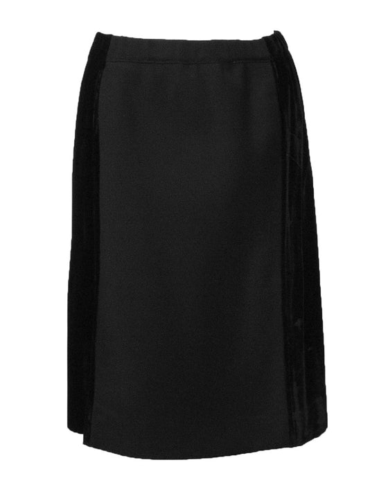 Black Wool and Velvet Skirt Suit