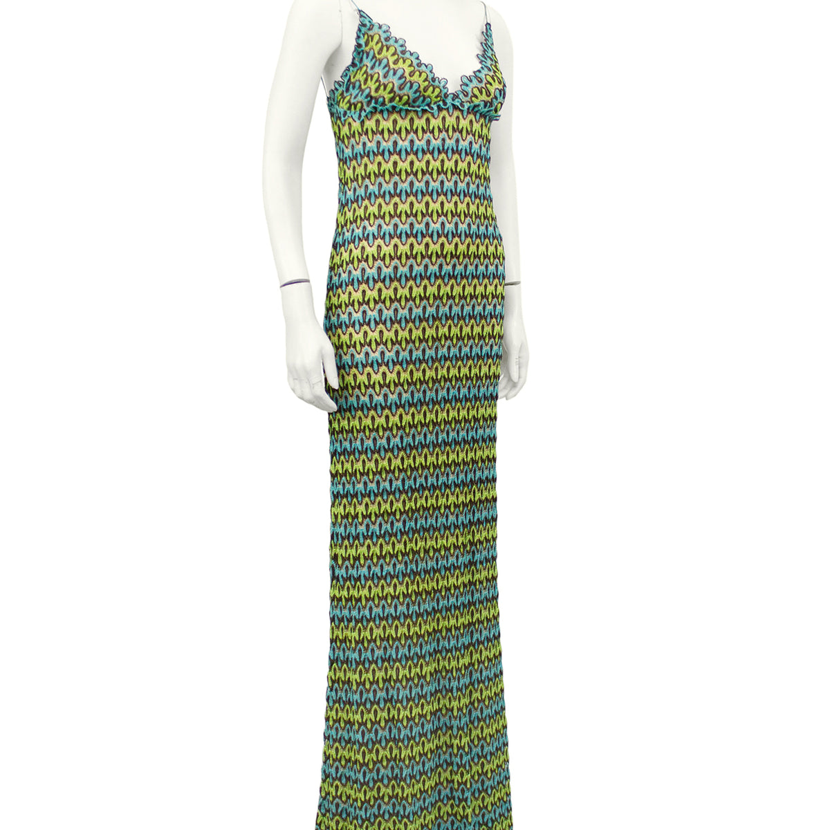 Green and Blue Crochet Maxi Dress – Vintage Couture