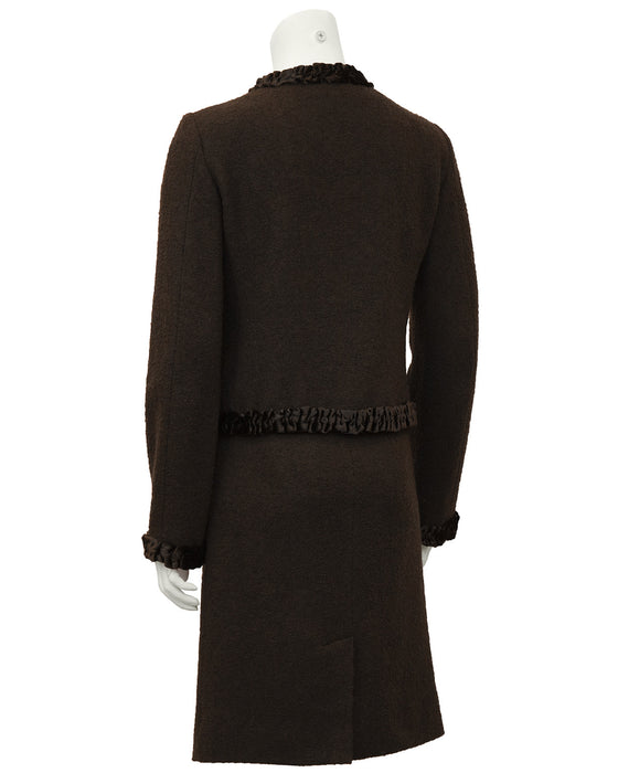 Brown Wool and Velvet Skirt Suit