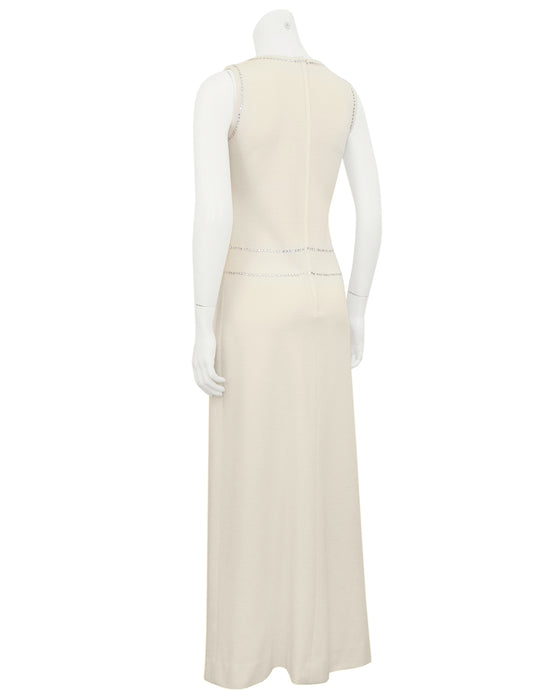 Mr. Mort Rhinestone Tromp L'oeil Jersey Knit Maxi Dress