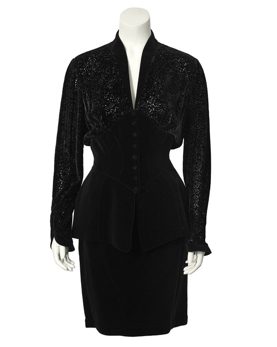 Black Velvet Skirt Suit