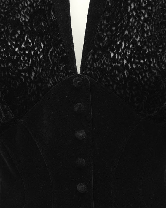 Black Velvet Skirt Suit