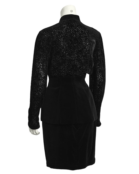 Black Velvet Skirt Suit