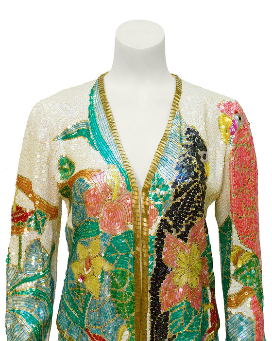 Floral Beaded Evening Suit