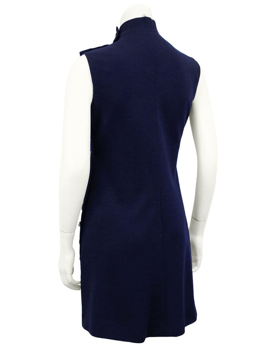 Blue Wool Shift Dress