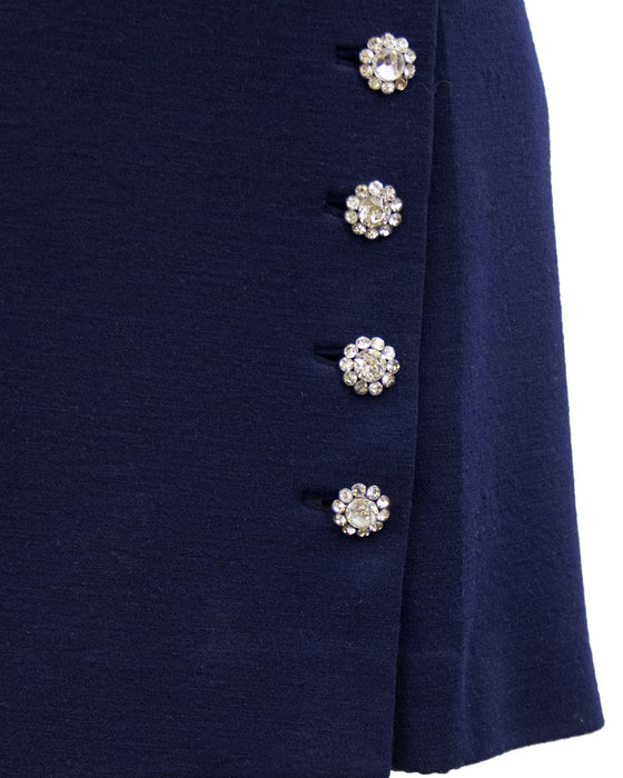Blue Wool Shift Dress