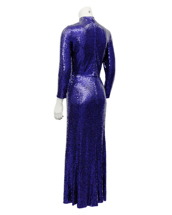 Blue Mermaid Sequin Gown