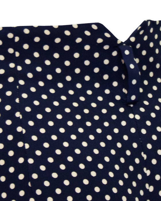 Blue Polka Dot Silk Trousers