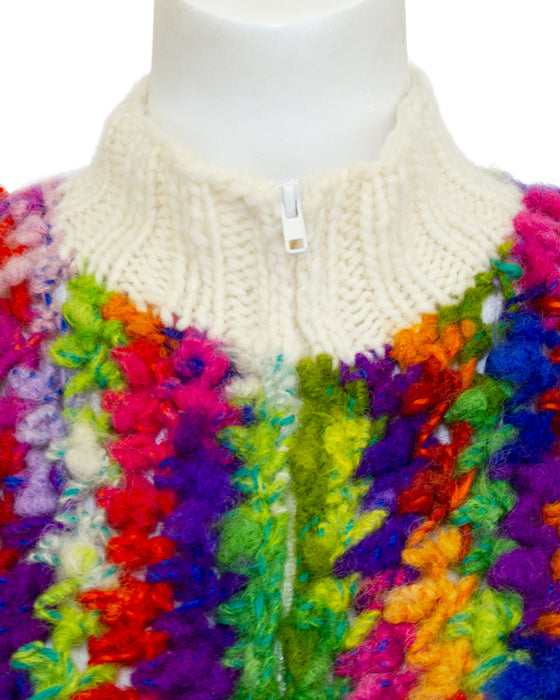 Multi ColorNorma of Canada Hand Knit Bomber & Hat