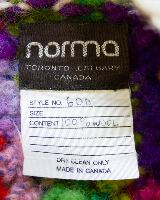 Multi ColorNorma of Canada Hand Knit Bomber & Hat