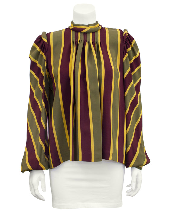 Stripe Silk Blouse