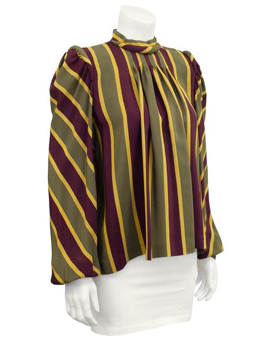 Stripe Silk Blouse