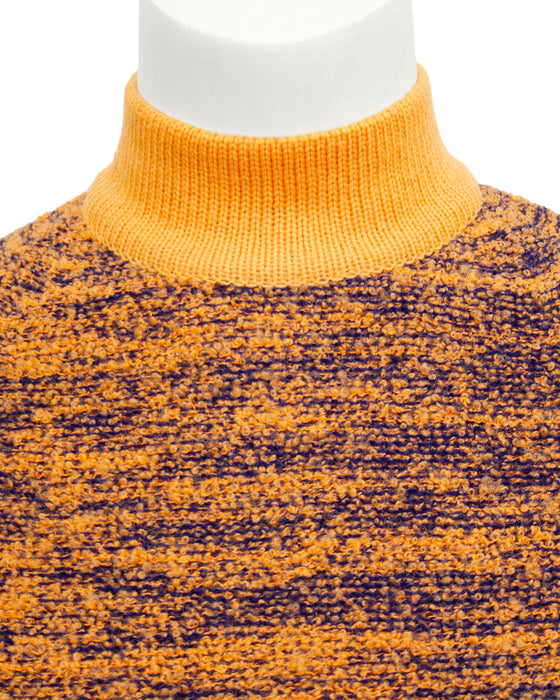 Orange and Navy Marled Knit Dress