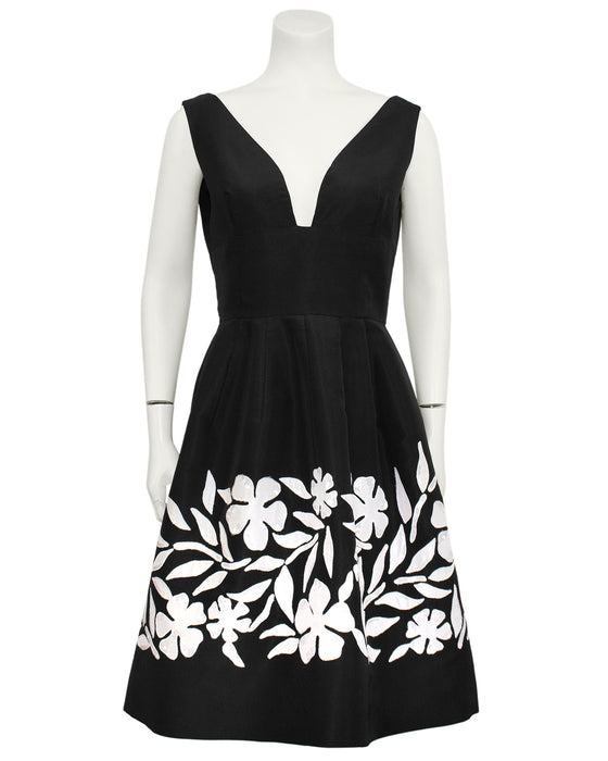 Black and White Taffeta Cocktail Dress