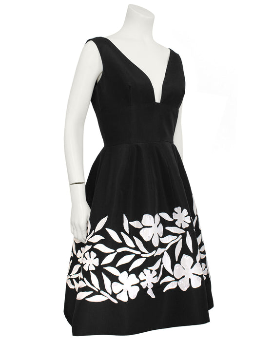 Black and White Taffeta Cocktail Dress