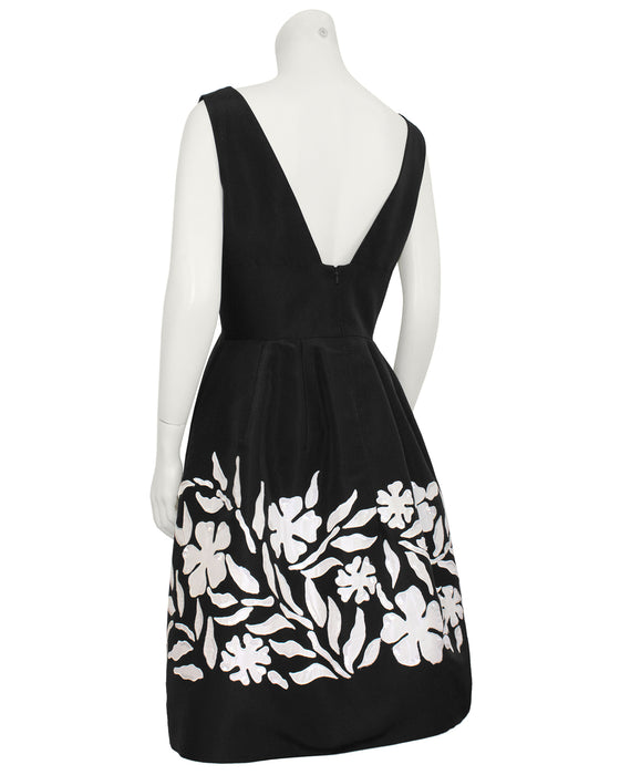 Black and White Taffeta Cocktail Dress