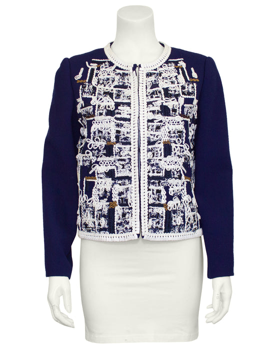 Navy 2011 Pre Fall Embroidered Jacket