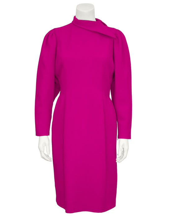 Magenta Wool Cocktail Dress