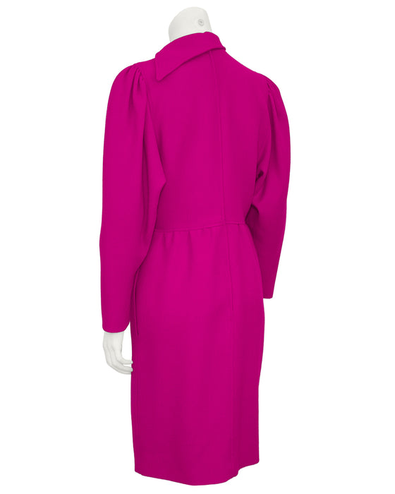 Magenta Wool Cocktail Dress