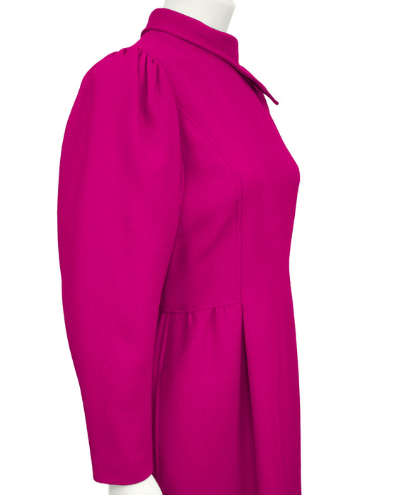 Magenta Wool Cocktail Dress