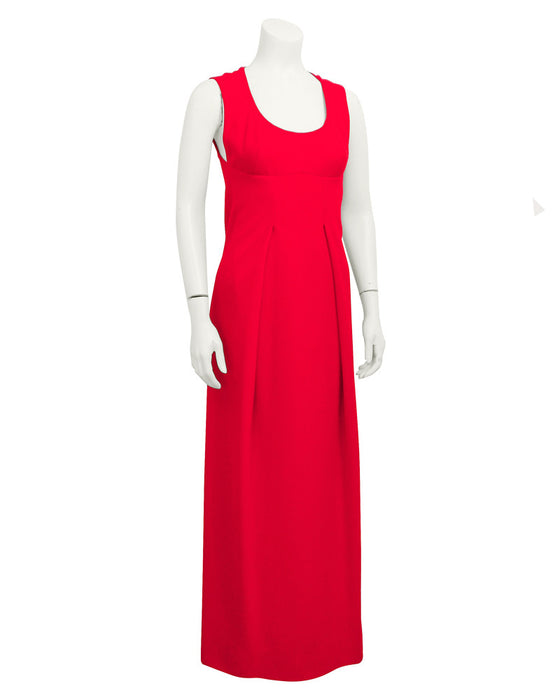 Red gown & coat ensemble
