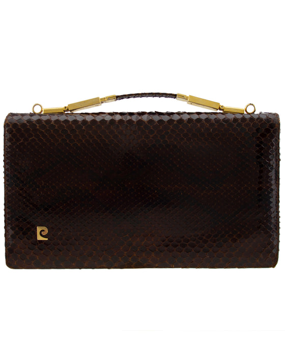 Brown Top Handle Clutch