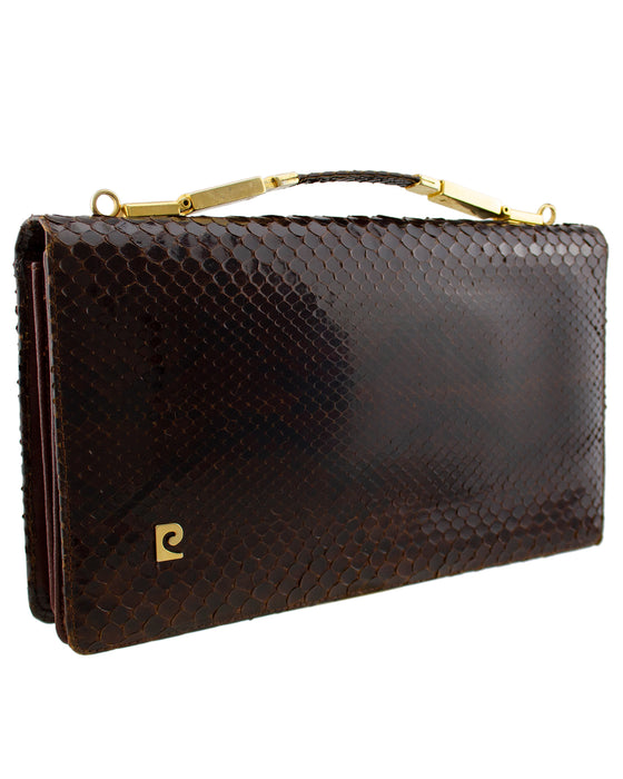 Brown Top Handle Clutch