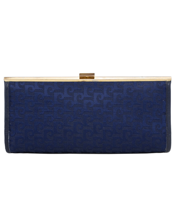 Navy Logo Fabric Clutch