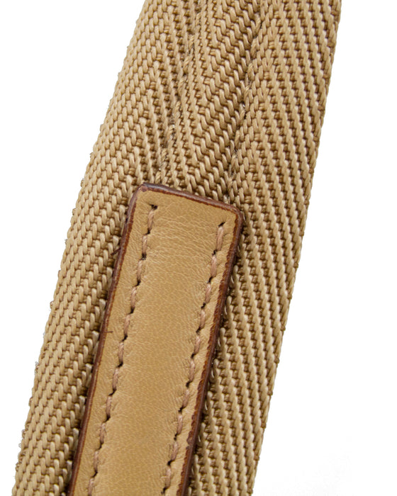 Beige Leather Bowling Bag
