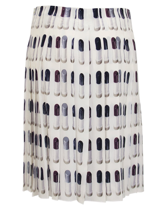 Spring 2000 Runway Lipstick Print Silk Skirt