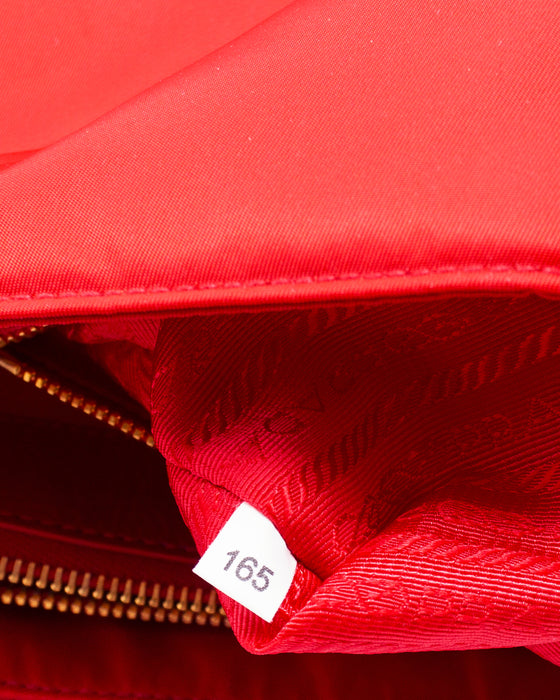 Red Nylon Medium Tote Bag