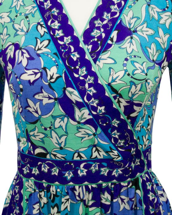 Blue Tones Silk & Cashmere Knit Dress