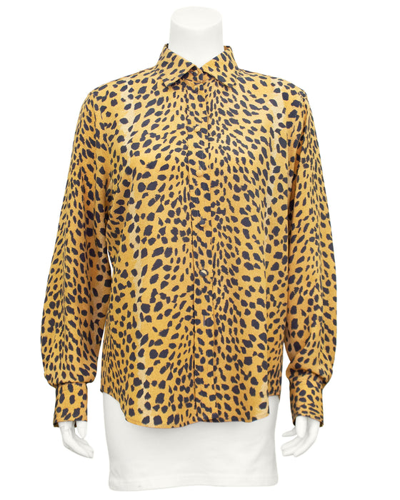 Leopard Print Silk Shirt