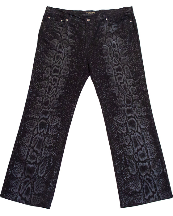 Black Snake Print Jeans