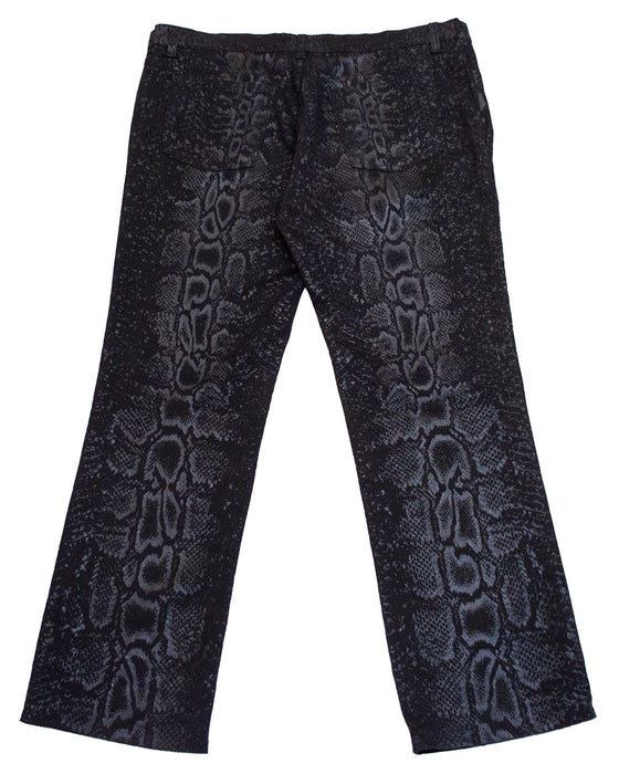 Black Snake Print Jeans