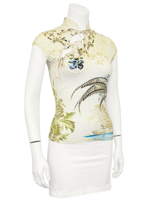 S/S 2003 Cheongsam Style Mesh Top with Swan