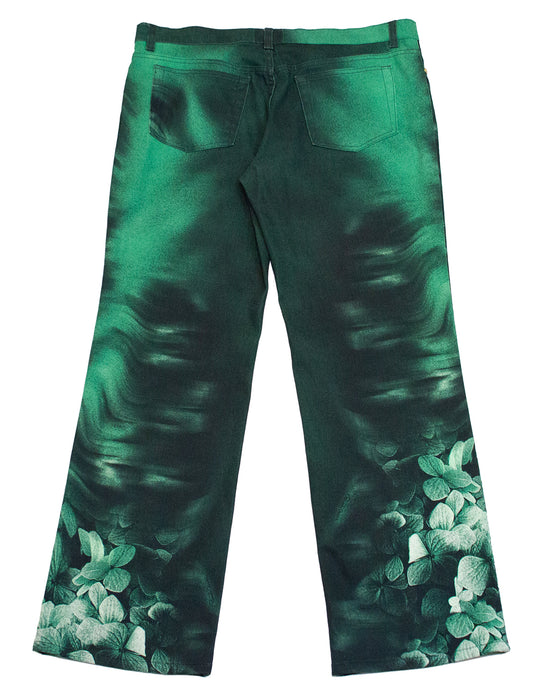 Green Floral Jeans