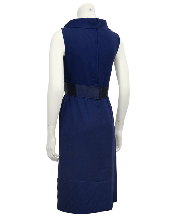 Navy Blue Silk Chiffon Cocktail Dress – Vintage Couture