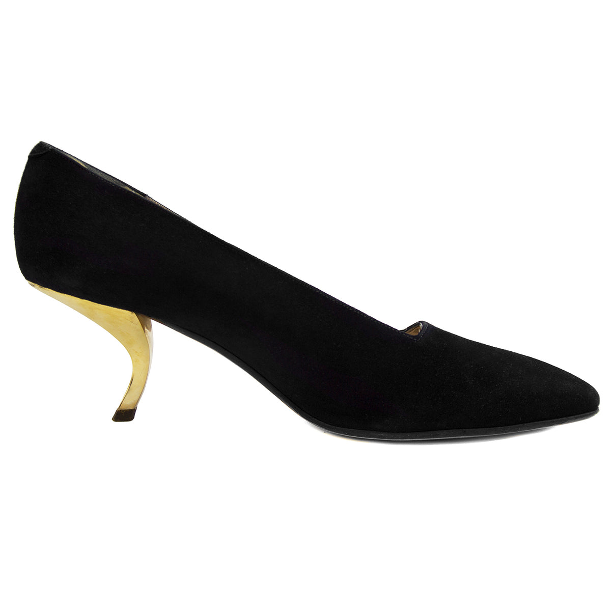 black and gold dress heels Women's Basic High Heels, Black & Gold Metallic Pointed Toe Stiletto Pump,  Formal & Fashionable Comfortable Shoes, New Arrival, Ideal For Autumn &  Winter Parties