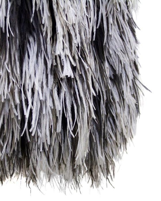 Black and White Ostrich Feather Skirt