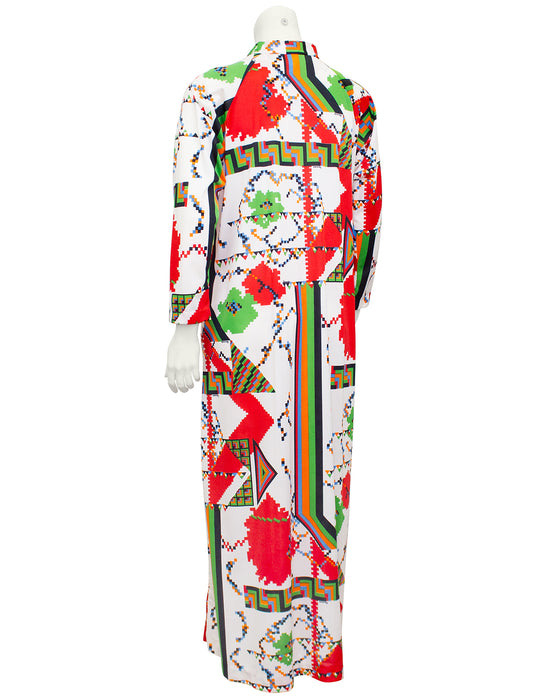 Geometric Printed Hostess Robe