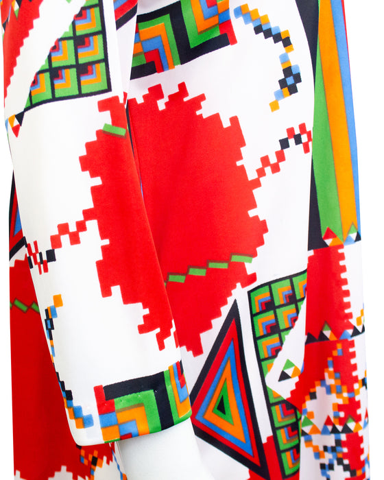 Geometric Printed Hostess Robe