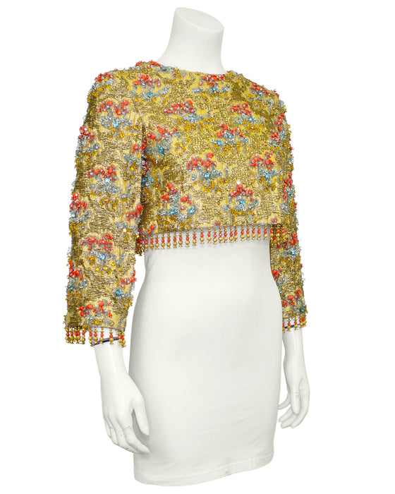 Gold Beaded Bolero Vintage Couture