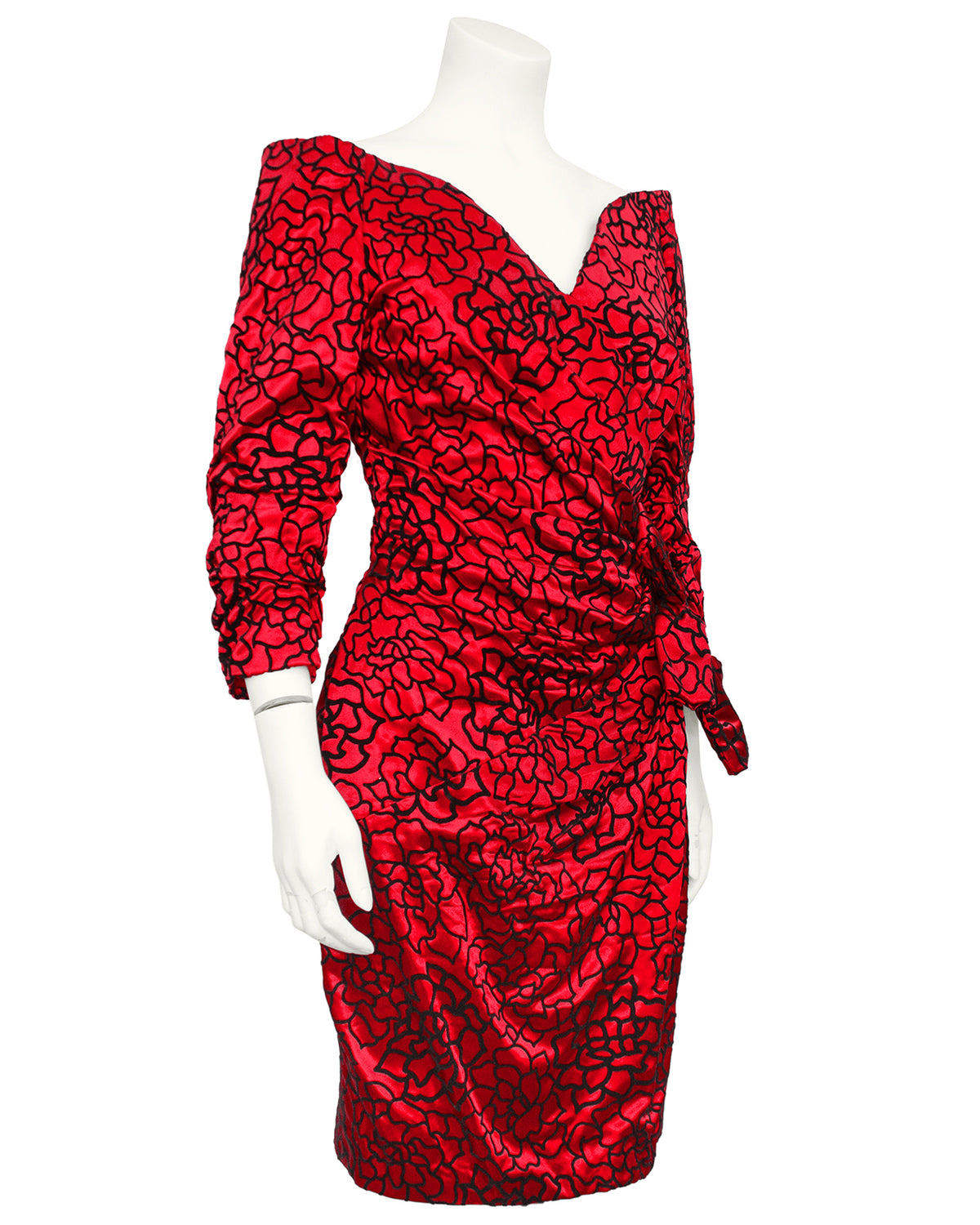 Red and Black Cocktail Dress – Vintage Couture