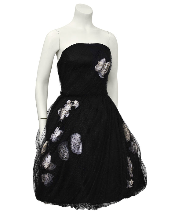 Black & White strapless Tulle Haute Couture Dress