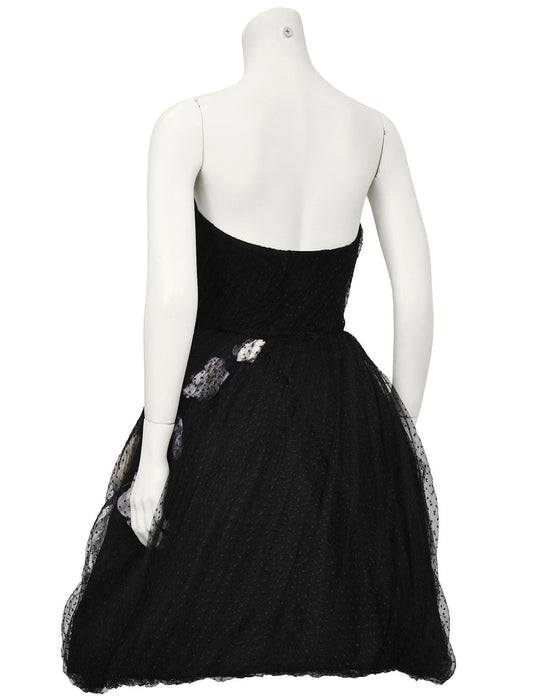 Black & White strapless Tulle Haute Couture Dress