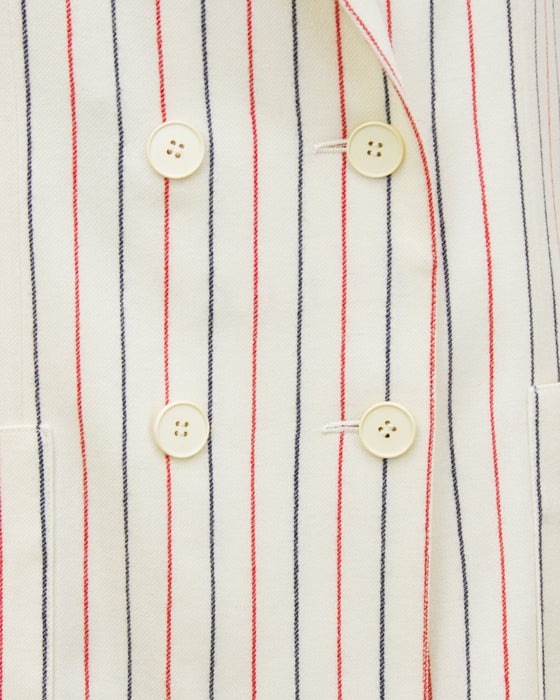 Cream Pin Stripe Wool Suit